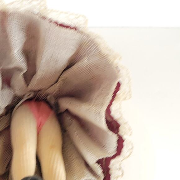 Vintage Spanish Flamenco Gypsy Cloth Doll 8" Lace Traditional  Dress Handmade - Picture 14 of 15